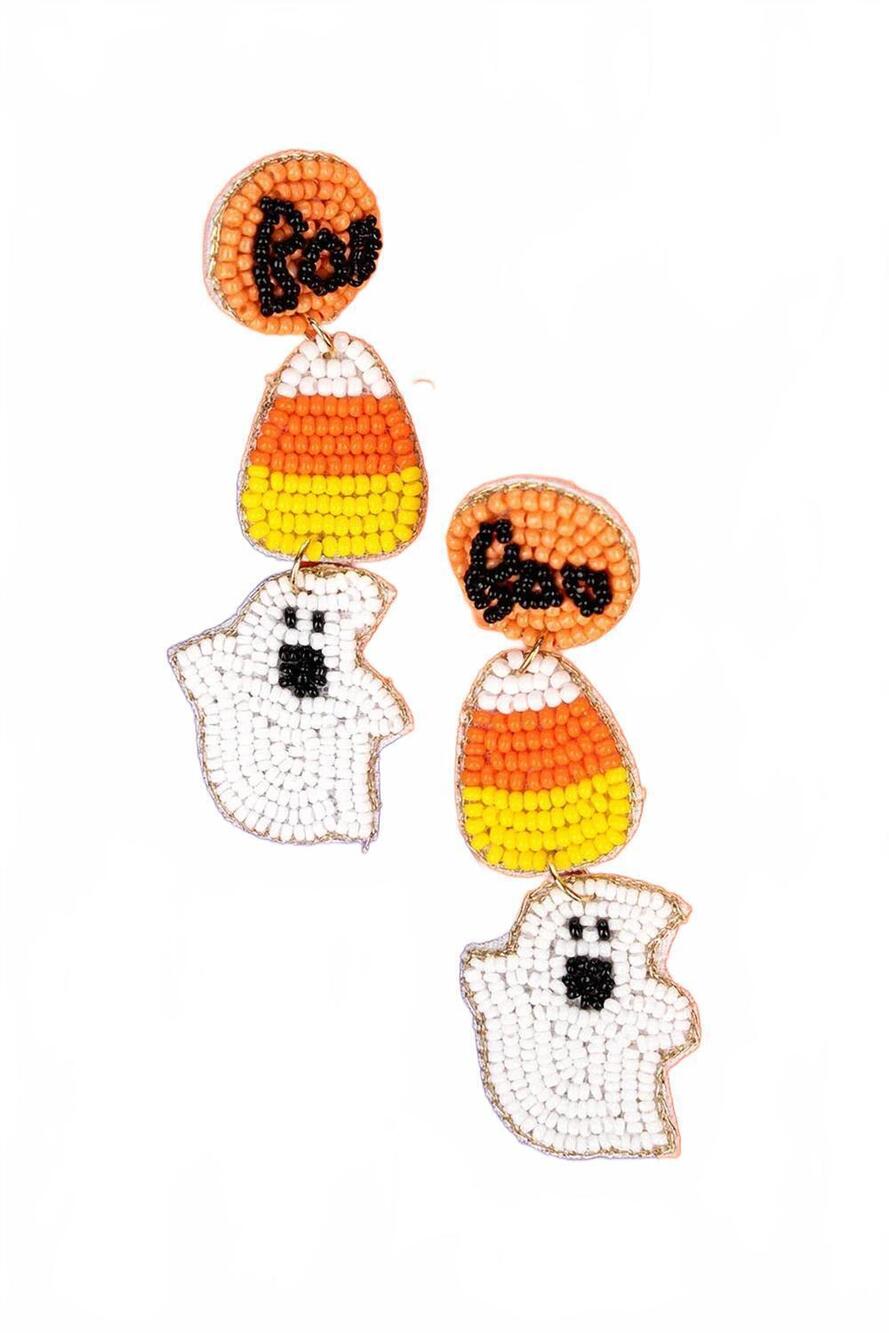 NEW SOPHIA COLLECTION women's candy corn ghost earrings in yellow